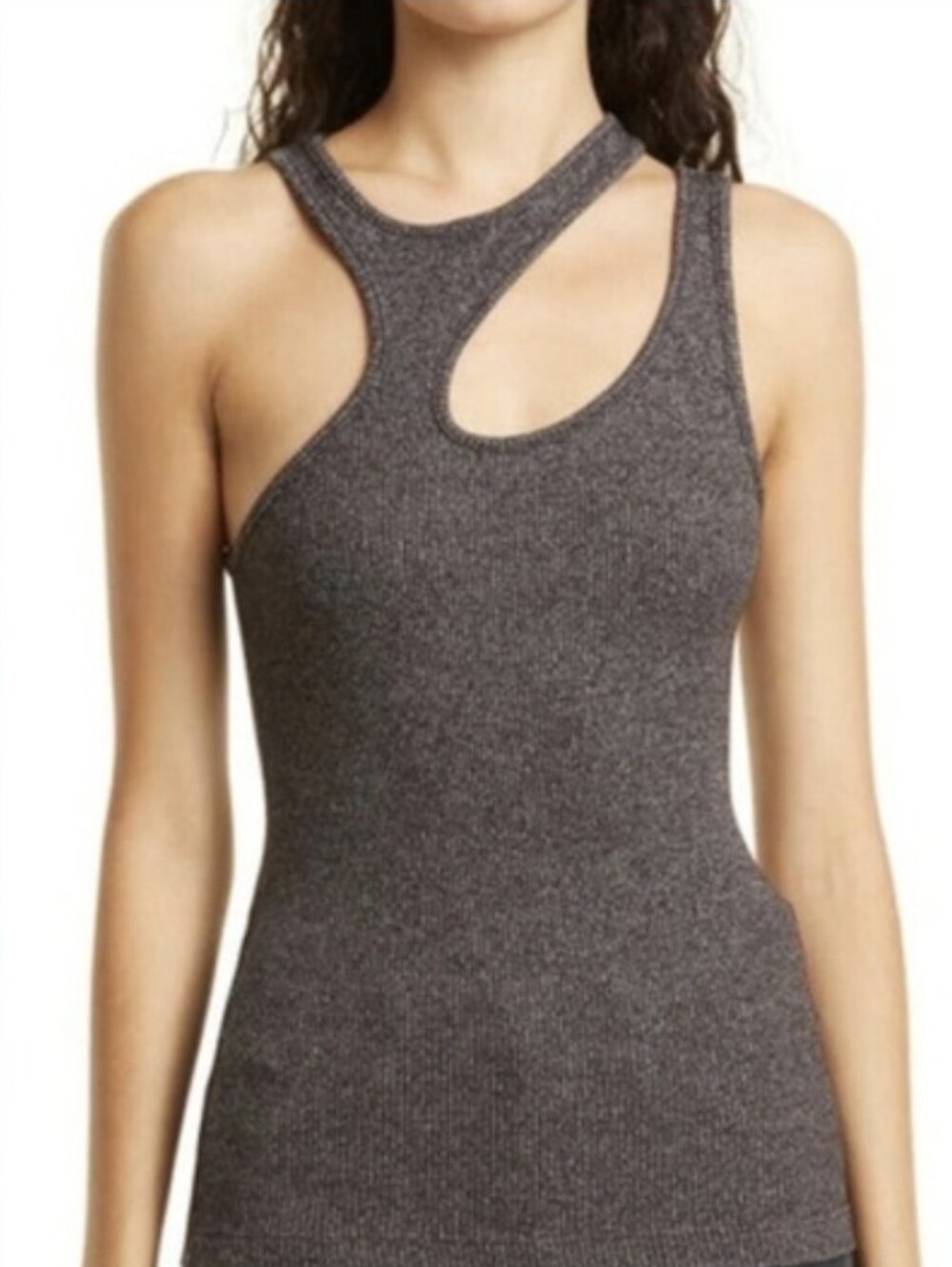 Agolde Athena Ribbed Tank Brown Medium NWOT